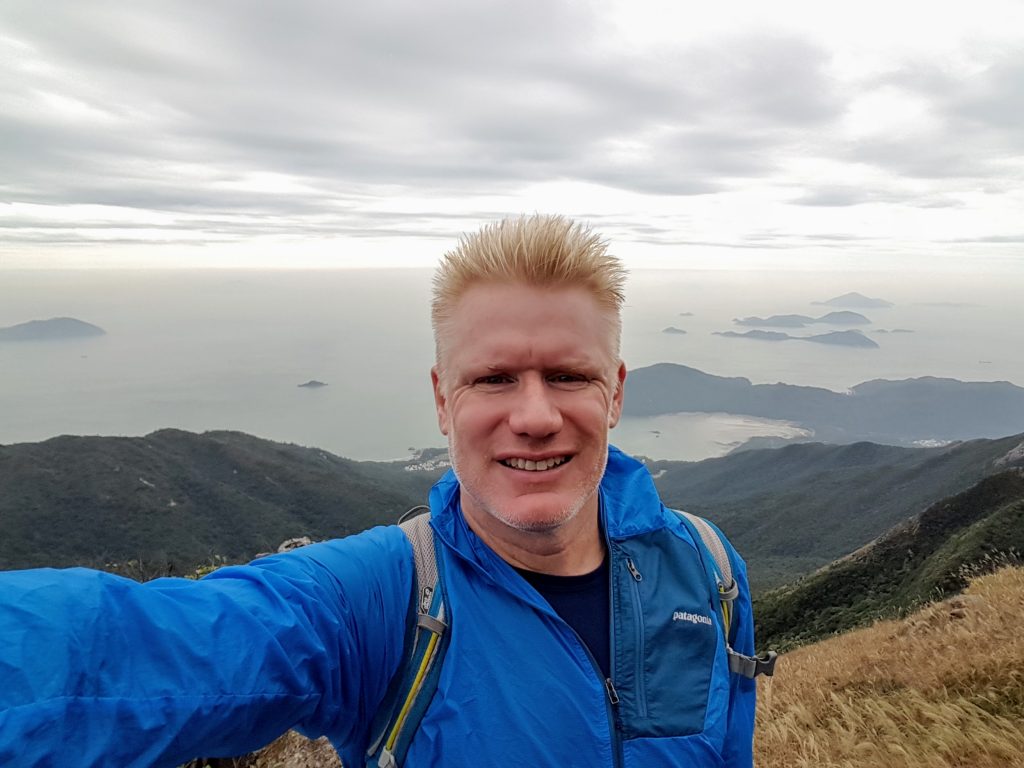 Christian Espinosa at Lantau Peak near Hong Kong