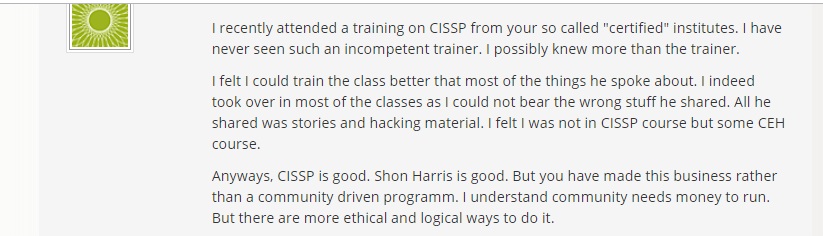 Bad Review of Official ISC2 Training