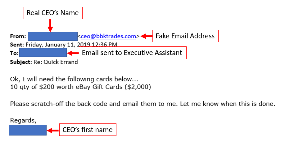  2nd Phishing Email. Attacker sent this email after they received a response to the first email. 
